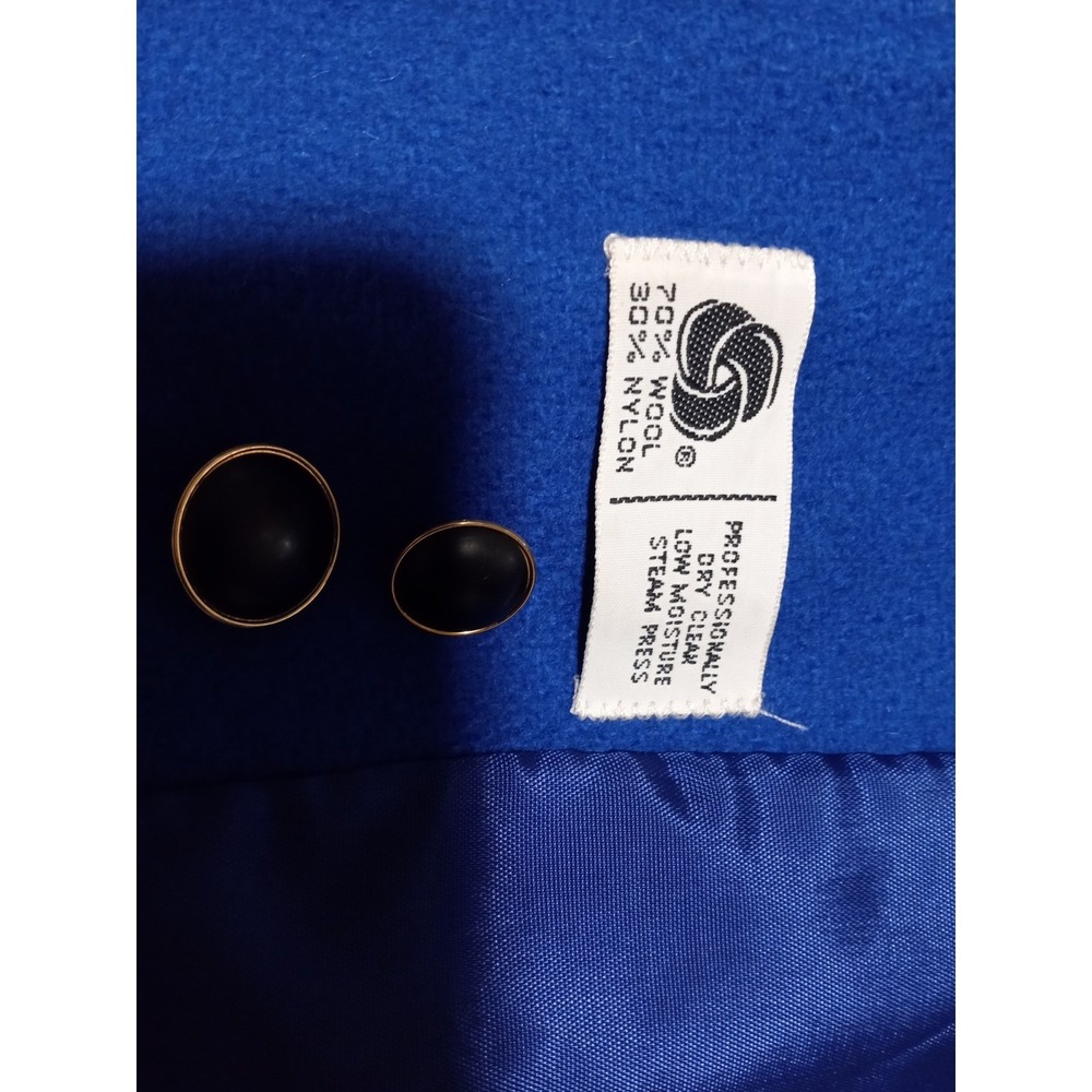 Vintage Young Gallery Blue Wool Coat with Velvet Bows and Matching Hat Kids sz 6 - Picture 7 of 12